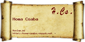 Homa Csaba névjegykártya