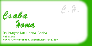 csaba homa business card